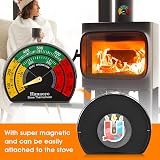 Hanaoyo Magnetic Log Burner Thermometer Large Dial 3.34 in Dual Pack view 2