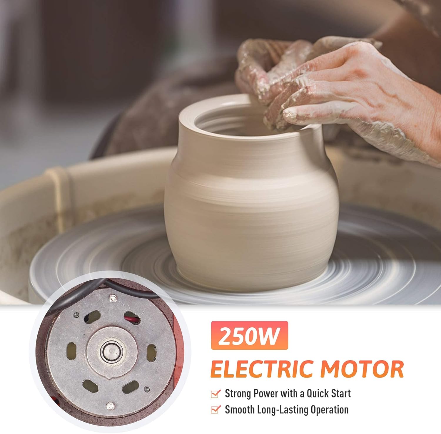 CO-Z 10 inches Pottery Wheel Machine, Electric Pottery Ceramic Forming Machine for Adults and Beginners, DIY Clay Spinning Wheel and Throwing Wheel Pottery with Foot Pedal, Clay Sculpting Tool Set
