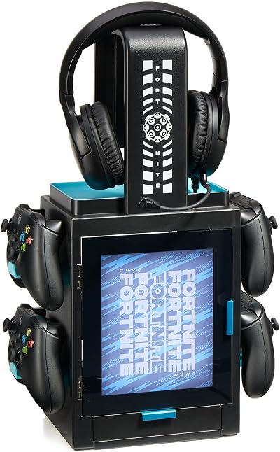Numskull Official Fortnite LED Light Gaming Locker Controller Holder & Headset