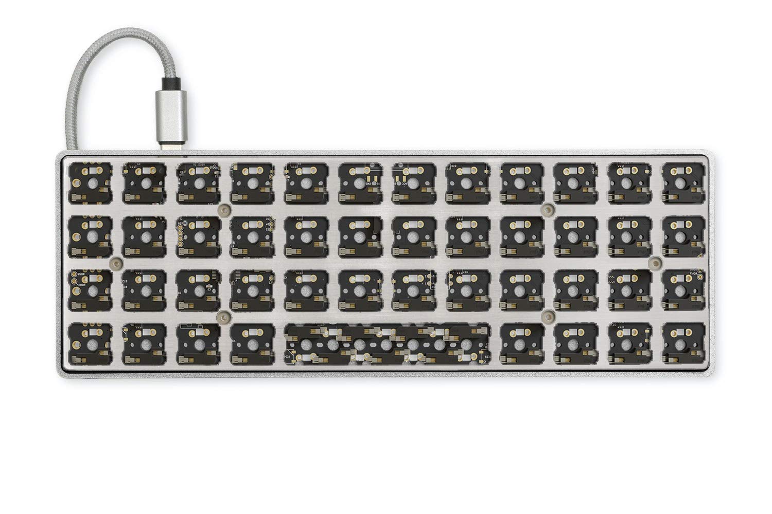 Drop Planck Mechanical Keyboard Kit V6 — DIY Compact 40% Ortholinear Layout, Kaihua Hotswap Sockets, Programmable PCB, USB-C, and Aluminum Case (Mid-Pro), Space Gray