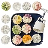 Moon Cake Mold Set 6 Cookie Stamps Mid-Autumn