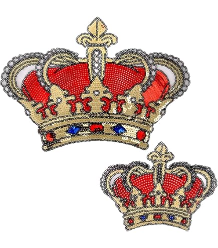 Crown Iron On Sew On Full Embroidered Patch Appliqués Badge - UK - Foto 13