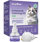 FURRY ARMOR Calming Diffuser for Cats, Multi-Cat Starter Kit | 1 plug-in + 48ml refill, reduces scratching, meowing, hiding, urine marking, odorless, safe low-heat