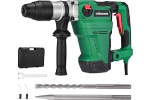 WorkBless SDS Max Rotary Hammer Drill, 1-1/2 Inch 13 Amp Heavy and Duty Corded Concrete Demolition Hammer with 3 Functions, 6