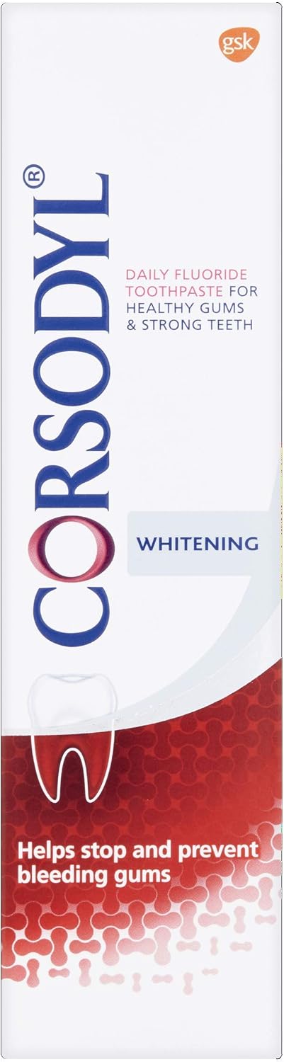 Corsodyl Toothpaste for Gum Care Whitening, 75 ml, Pack of 3, 75 ml (Pack of 3)