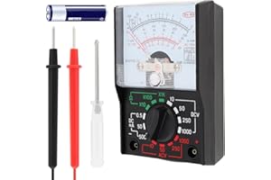 ChgImposs Mini Analog Multimeter Electric AC/DC Current OHM Decibels Voltage Voltmeter Ammeter with Test Leads, AA Battery Included