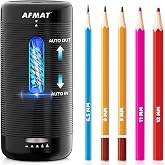 AFMAT PSC2 Electric Pencil Sharpener, Fully Automatic Pencil Sharpener, Auto in &amp; Out, Rechargeable Hands-Free Sharpeners for Jumbo &amp; Colored Pencils (6.5-12mm), Portable for Home/Classroom/Office