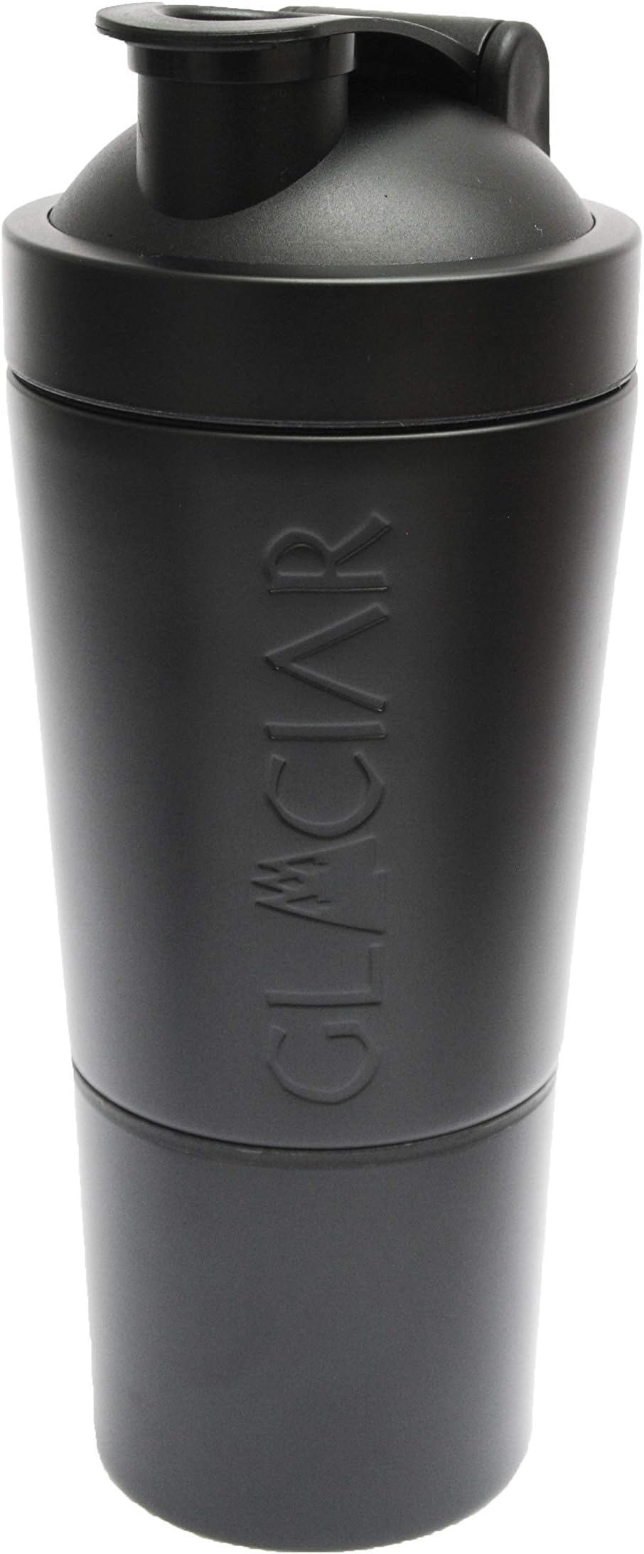Glaciar Protein Shaker Bottle with 2 compartments, Stainless Steel, Holds Drinks hot and Cold, Leak Proof, Shaker Cup, 26-Ounce