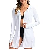 Soothfeel Women's UPF 50+ Swim Cover Up Sun Protection Hoodie SPF Lightweight Jacket Long Sleeve Beach Cover Ups for Women