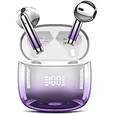Wireless Earbuds, Bluetooth Headphones 48H Playtime Ear Buds with LED Power Display, IPX7 Waterproof Bluetooth 5.4 Earphones in-Ear Earbuds with 4 Mic for Android iOS Cell Phone Laptop, Purple