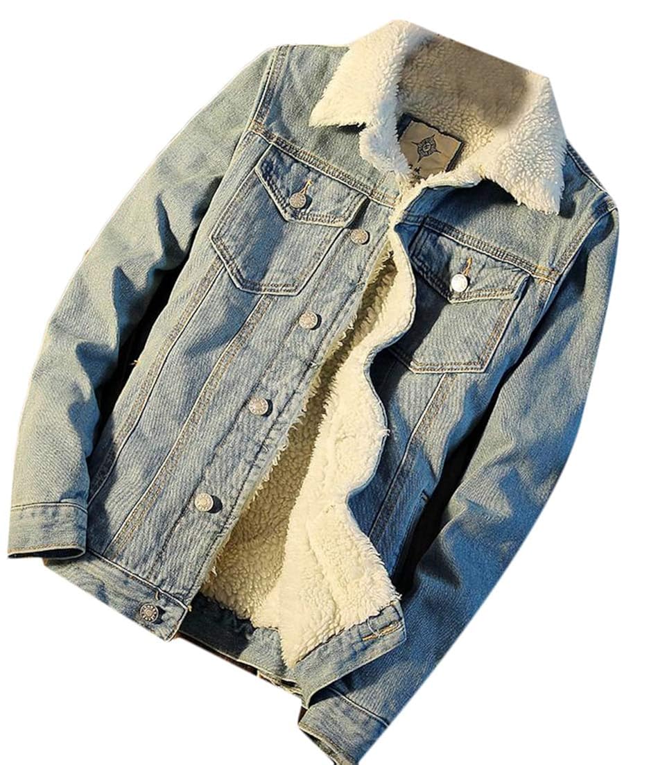 fleeced denim jacket
