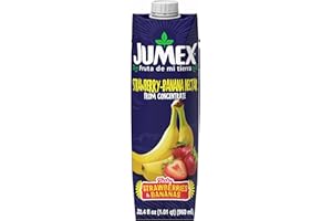 Jumex Strawberry Banana Nectar Juice - Made with Fresh Fruit Puree - Tropical Fruit Juice Concentrate for Smoothie Mix, Cocktail Mixers, Kids Drinks & Mexican Beverages - 32.4oz, 1 Pack Carton