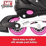 M.Y X-Skate Adjustable Pink Inline Skates for Kids Large EU 30-42 view 3