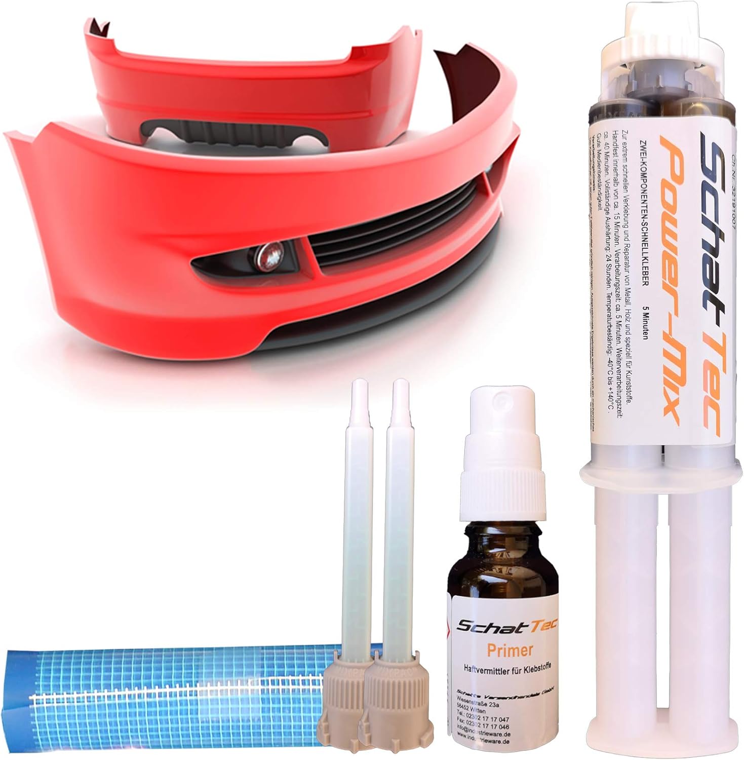 Schattec Kunststoffreparatur Set Kunststoffkleber Kfz Gfk Abs Kleber Karosseriekleber Amazon De Auto