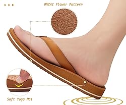 ONCAI Womens Flip Flops Arch Support Yoga Mat