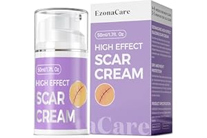 EZONACARE Advanced Scar Cream Silicone Scar Gel Scar Removal Cream for Face, Body, Surgical, C-section, Stretch Marks, Acne, Injury, Burns, Keloids, Old and New Scars 1.7 oz(50g)