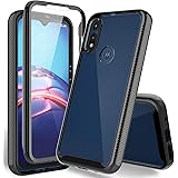 HATOSHI Motorola Moto E 2020 Case with Built-in Screen Protector, Heavy Duty Protection, Crystal Clear Back, Full-Body Shockp