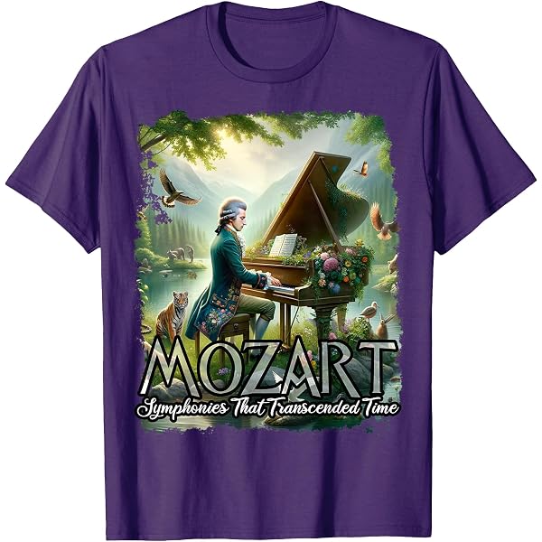 New T-Shirt Donna Fiammata Mozart Ho Un Piano Idea Regalo