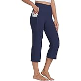 Willit Women's Yoga Capris Pants High Waist Leggings Crop Straight Leg Athletic Exercise Workout Capris 21"