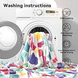 GEULAY Queen Size Blanket Girls Rainbow Blanket