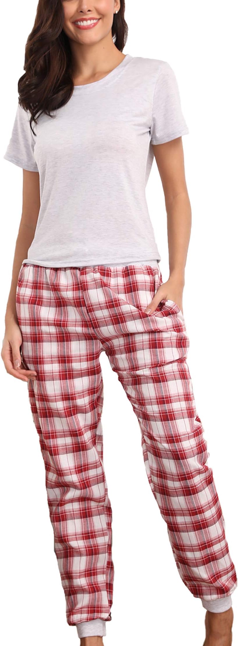 Giorzio Womens Long Sleve Pyjamas Set Cotton Pyjama for Women Pjs Sets Soft Loungewear