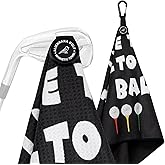 Magnetic Golf Towel, Microfiber Waffle Design with Clip - Industrial Strength Magnet for Strong Hold to Golf Bags, Carts & Clubs (Clean Balls)