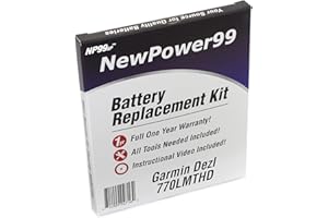NP99SP NewPower99 Battery Replacement Kit for Garmin Dezl 770LMTHD with Installation Video, Tools, and Extended Life Battery.