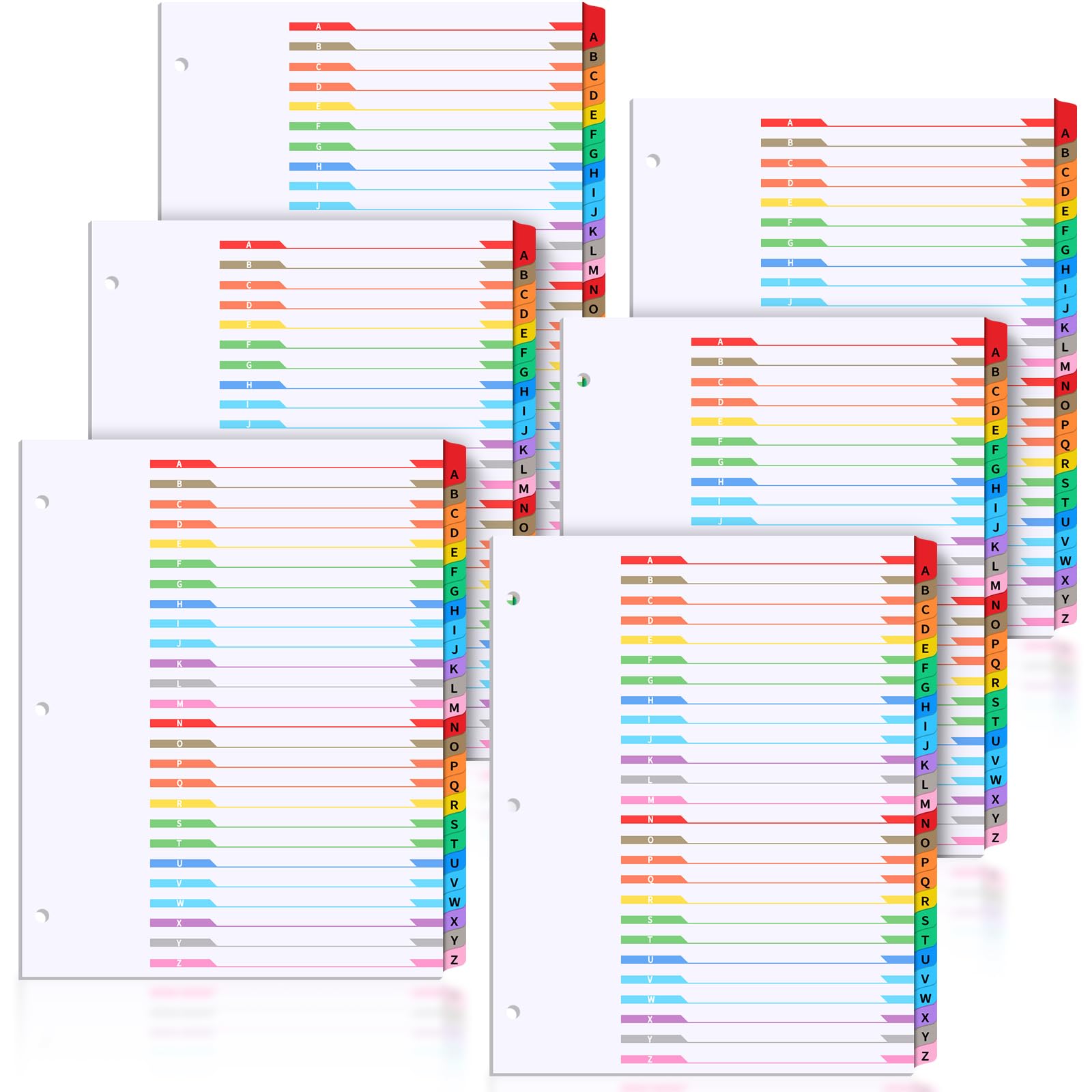 Photo 1 of Sinload 6 Set A-Z 26 Tab Dividers for 3 Ring Binders, 8.5 x 11 Inch Alphabet Binder Divider a to Z Divider with Multicolor Alphabetical Tab Alphabetical File Divider for Page Notebook File