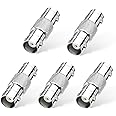 Superbat BNC Adapter - Female to Female Straight RF Coaxial Connector for HD CCTV DVR Surveillance System Video Camera Broadcast Applications 5pcs