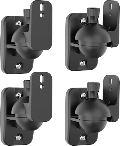 Cozycase 4 Pcs Speaker Wall Mount Brackets Adjustable Tilt Rotates Up to 7.7