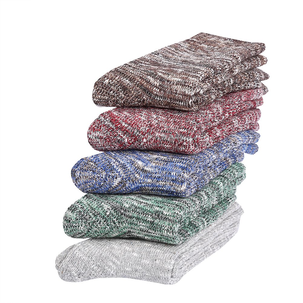 Vbiger 5 Paar Herren Crew Socken Baumwolle Socken Verdickt Thermische Warme Winter Terry Socken
