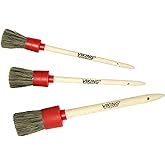 VIKING Car Detailing Brush Set for Exterior Car Cleaning, 3 Pack | 3 Sizes Detailing Brushes for Car Cleaning Kit, Super-Soft Bristles for Emblems, Grills, Under the Hood