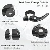 TRIWONDER Bike Seat Post Clamp 28.6/31.8/34.9mm Quick Release Black view 3