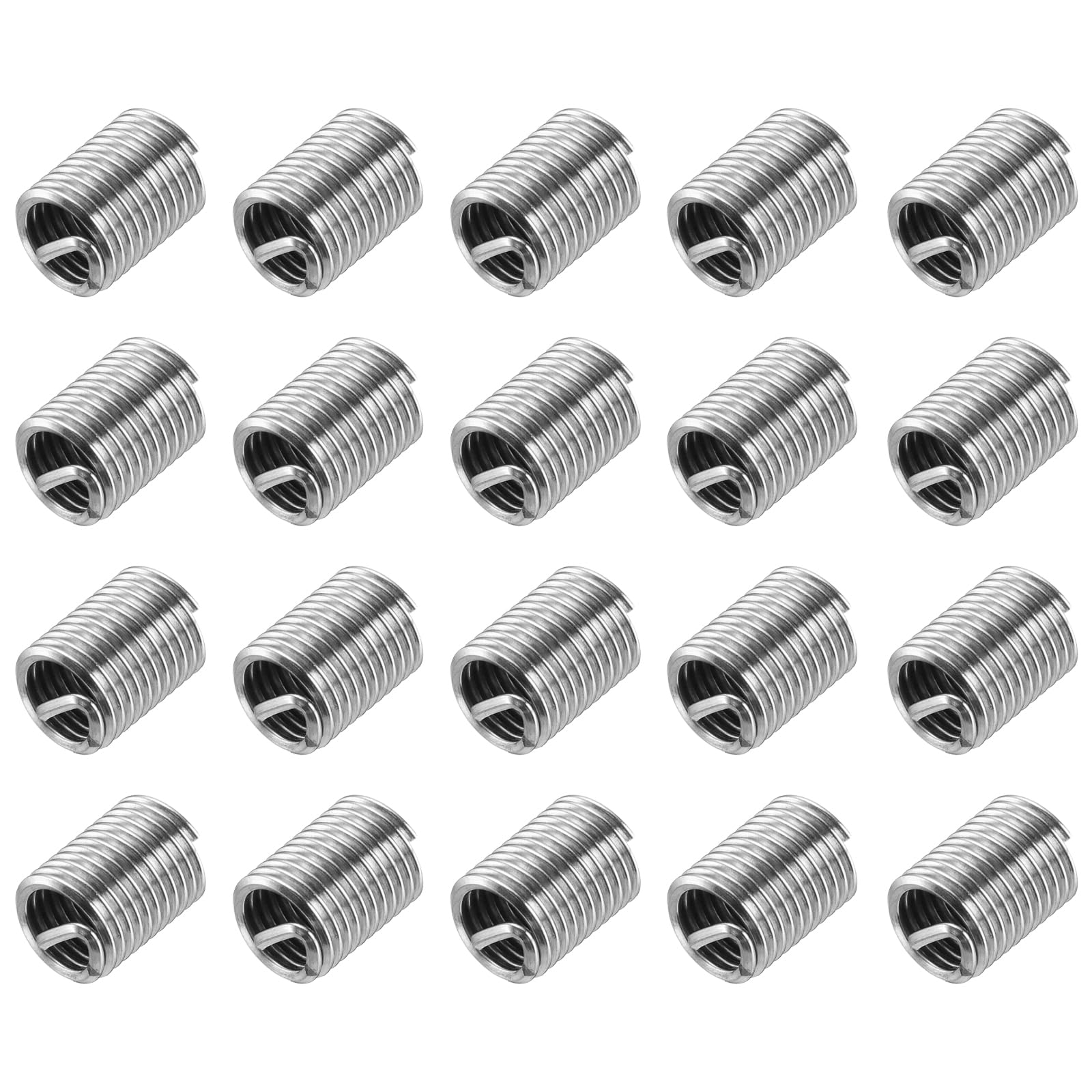 Sourcingmap M6 x 1mm x 2D 304 Stainless Steel Wire Thread Inserts 20pcs