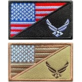 Antrix 2 Pack Tactical American USA Flag/US Wings Support Patch Tag Applique Emblems Badges Patch Hook and Loop Fastener Patch for Backpacks Caps Uniforms