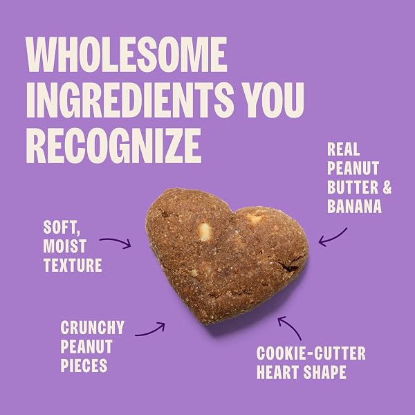 WELLNESS OLD MOTHER HUBBARD WHOLESOME INDULGENCES SOFT-BAKED DOG BISCUITS, NATURAL TREATS, PEANUT BUTTER AND BANANA FLAVOR, 10 OZ BAG