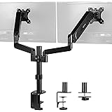 VIVO Dual Monitor Arm Mount for 17 to 32 inch Screens - Pneumatic Height Adjustment, Full Articulating Tilt, Swivel, Heavy Du
