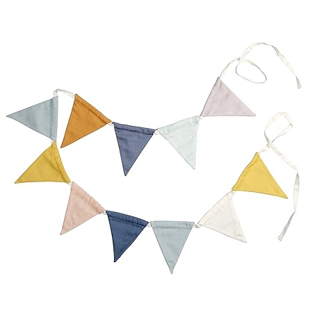 Fabelab Stoff Girlande Wimpel Regenbogen 100% Bio-Baumwolle