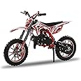 D-GROEE 50cc 2-Stroke Kids Dirt Bike, Gas Power Motocross Bike, Off Road Gas Pocket Bike, Mini Dirt Bike for Kids, Gas Motorcycle with Front Rear Disc Brakes, Racing Max Speed 40KM/H (Red)