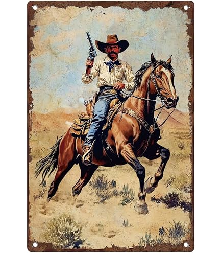 Amazon.com: Cowboy Western Metal Tin Sign,Vintage Western Cowboys