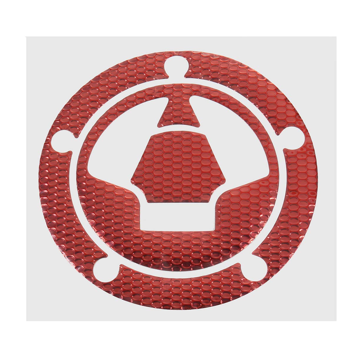 GOZAR Motorcycle 3D Fuel Tank Cap Cover Pad Sticker For Kawasaki Ninja Z1000 X-6R/10R/12R/14R Z750 Z800 - Red