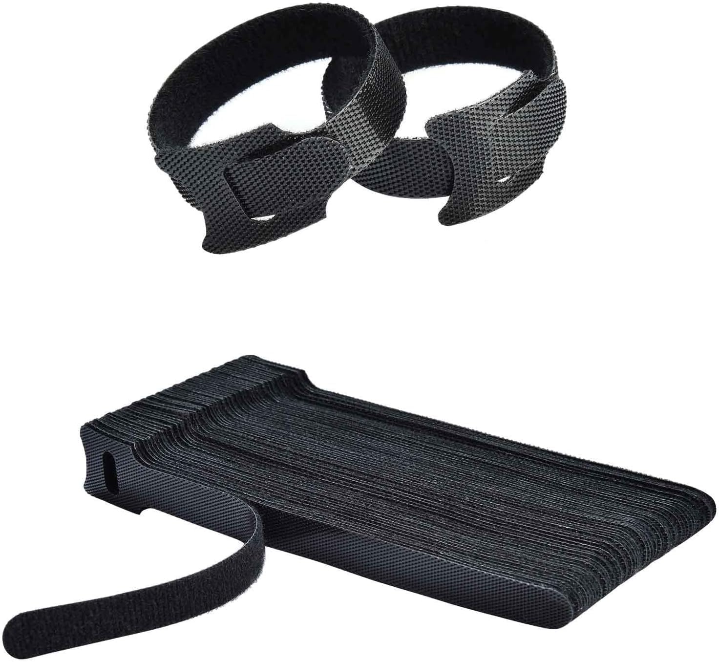 50 Pack Reusable Cable Ties - Multi-Purpose Cable Straps for Headphones, Phones, Electronics, Nylon