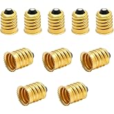 Qjaiune 10Pack E14 to E12 Pure Copper Light Bulb Adapter Converter | Rated 250V 75W, Heat Resistant 200℃, Superior Conductivity, Screw-In Install, for LED Bulbs European To Candelabra
