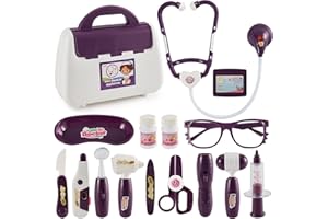 BUYGER Kids Doctor Kit for Toddler 3-5, 16 Pcs Sound and Light Medical Kit with Real Electronic Stethoscope Dentists Tools Accessories, Pretend Play Gift for Toddlers Boys Girls Ages 3 4 5