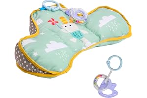 Taf Toys Baby Tummy Time Cushion | Perfect for 2-6 Months Old Babies, Enables Easier Development & Easier Parenting, Natural Developmental, Comfortable Tummy Time, Ergonomic Design, Detachable Toys