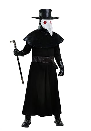 Adult Mens Medieval Plague Doctor Halloween Fancy Dress Costume ...