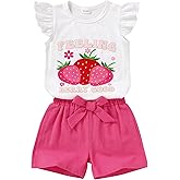 YOUNGER TREE Toddler Baby Girls Clothes Sunflower T-shirt + Bowknot Shorts with Cute Summer Girl Clothes Set