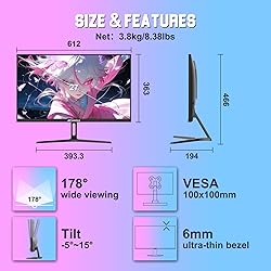 SANSUI 27 Inch WQHD 1440p Gaming Monitor 240hz up