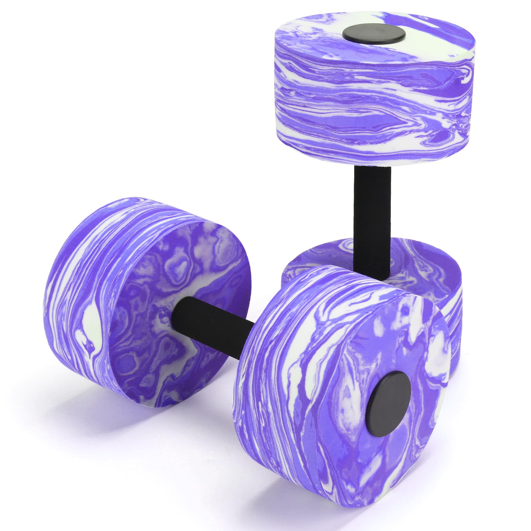 Photo 1 of Aquatic Exercise Dumbbells, 2PCS Aqua Fitness Barbells, High-Density EVA-Foam Dumbbell Set, Pool Weights Dumbbells Set for Water Aerobics Weight Loss, Pool Fitness, Water Exercise, Purple