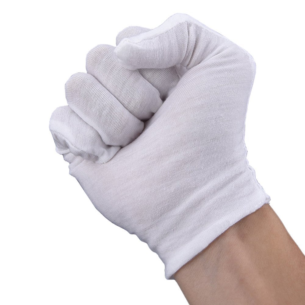 5Pairs White Gloves Soft Cotton Gloves Coin Jewelry Silver Inspection